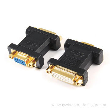 24 + 5 DVI Female to VGA Female Adapter with Gold- and Nickel-plated Connector